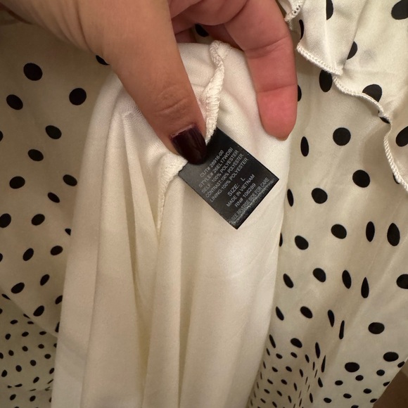 NWT! Francesca's- Donna Tie Strap Polka Dot Midi Dress Size L - Picture 6 of 7